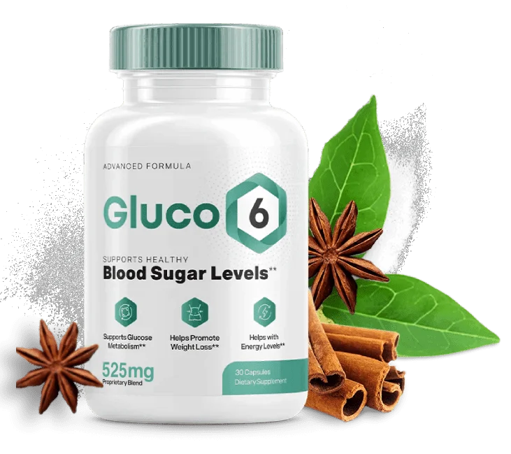 Gluco6 reviews USA blood sugar support supplement bottle with natural ingredients for metabolic health
