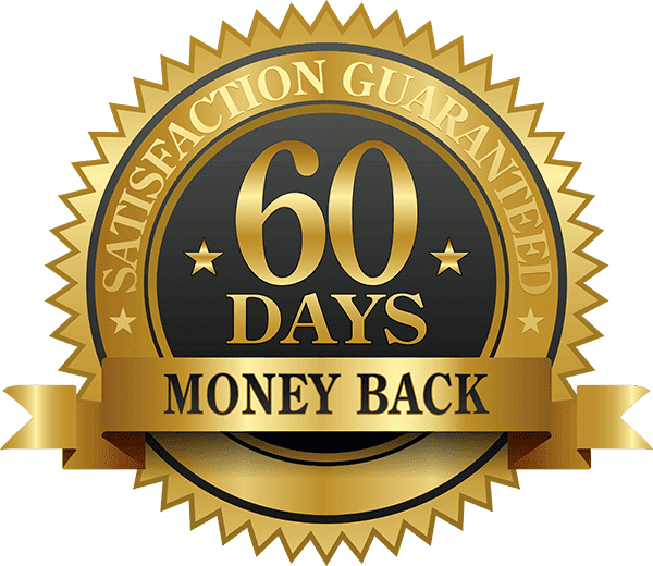 Gluco6 60-day money-back guarantee badge showing risk-free purchase for Spartamax gummies  Select 86 more words to run Humanizer.